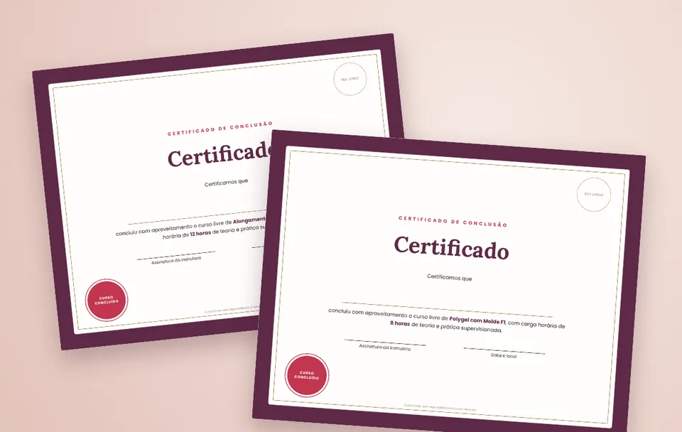 Certificados editáveis